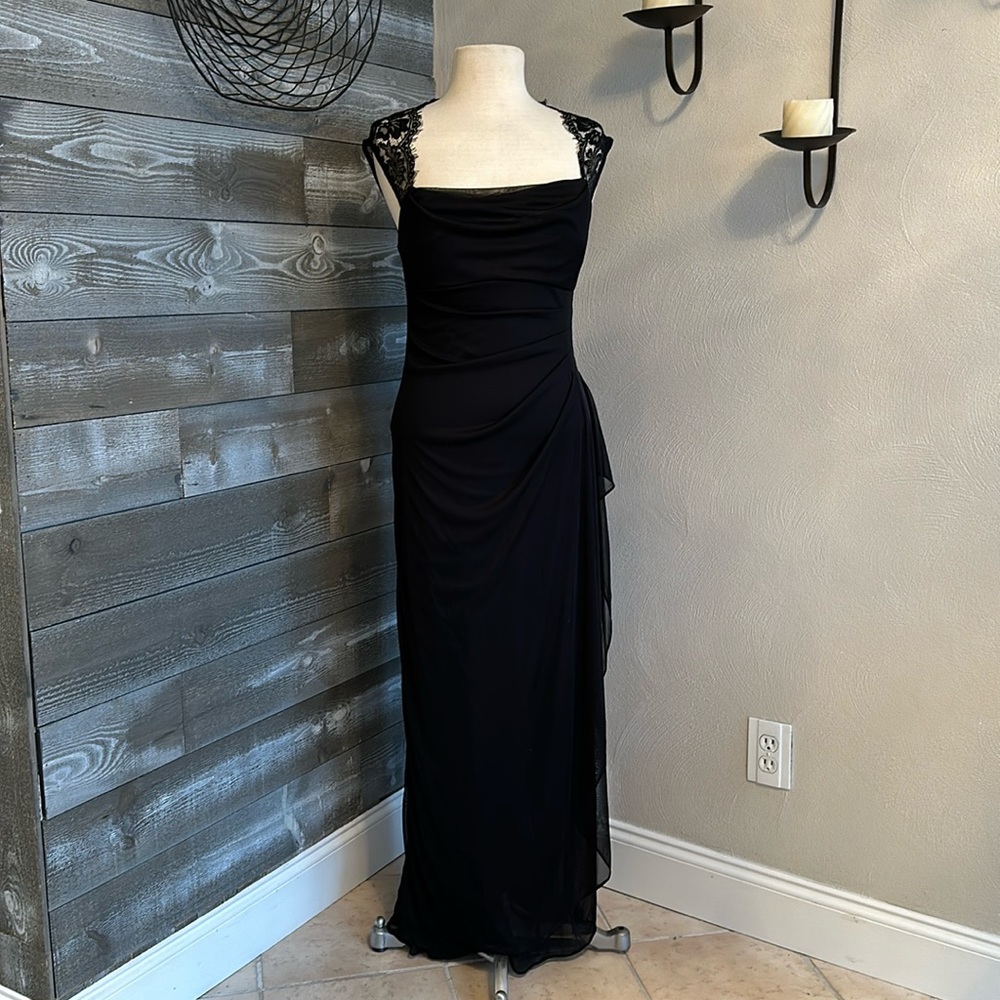 Scarlett ruched formal prom cocktail gown dress black 4